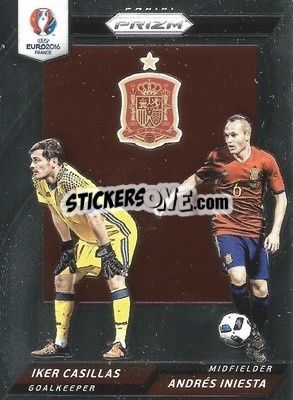 Sticker Iker Casillas / Andres Iniesta - UEFA Euro 2016 Prizm n. CCD-9 - Panini
