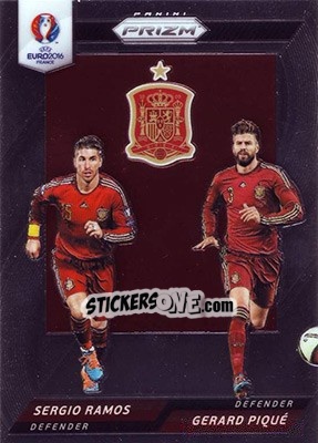 Sticker Gerard Pique / Sergio Ramos - UEFA Euro 2016 Prizm - Panini
