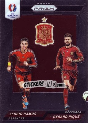 Sticker Gerard Pique / Sergio Ramos - UEFA Euro 2016 Prizm n. CCD-10 - Panini