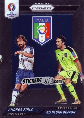 Cromo Gianluigi Buffon / Andrea Pirlo - UEFA Euro 2016 Prizm - Panini