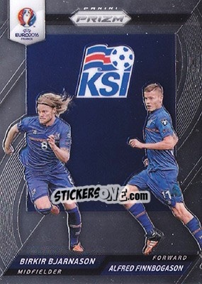 Sticker Birkir Bjarnason / Alfred Finnbogason - UEFA Euro 2016 Prizm n. CCD-30 - Panini