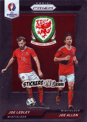 Sticker Joe Ledley / Joe Allen - UEFA Euro 2016 Prizm - Panini