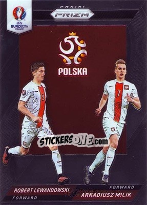 Sticker Robert Lewandowski / Arkadiusz Milik - UEFA Euro 2016 Prizm n. CCD-36 - Panini