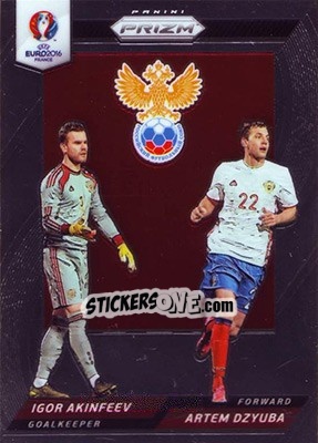 Sticker Artem Dzyuba / Igor Akinfeev - UEFA Euro 2016 Prizm - Panini