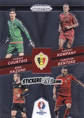 Sticker Thibaut Courtois / Vincent Kompany / Christian Benteke / Eden Hazard - UEFA Euro 2016 Prizm n. CCQ-3 - Panini