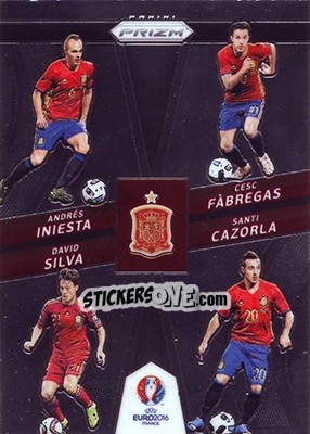 Sticker David Silva / Cesc Fabregas / Andres Iniesta / Santi Cazorla - UEFA Euro 2016 Prizm n. CCQ-4 - Panini