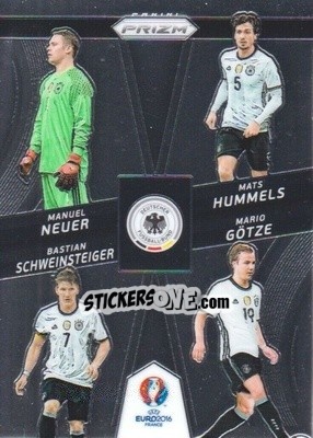 Sticker Mario Gotze / Manuel Neuer / Bastian Schweinsteiger / Mats Hummels - UEFA Euro 2016 Prizm n. CCQ-5 - Panini