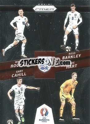 Sticker Ross Barkley / Joe Hart / Gary Cahill / Wayne Rooney - UEFA Euro 2016 Prizm n. CCQ-6 - Panini