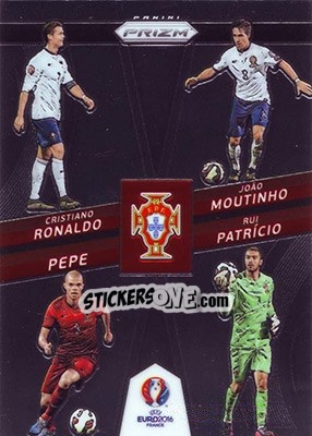 Sticker Rui Patricio / Joao Moutinho / Cristiano Ronaldo / Pepe - UEFA Euro 2016 Prizm n. CCQ-9 - Panini