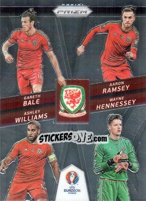 Sticker Gareth Bale / Wayne Hennessey / Aaron Ramsey / Ashley Williams - UEFA Euro 2016 Prizm n. CCQ-10 - Panini