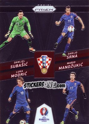 Sticker Mario Mandzukic / Luka Modric / Darijo Srna / Danijel Subasic - UEFA Euro 2016 Prizm - Panini