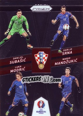 Sticker Mario Mandzukic / Luka Modric / Darijo Srna / Danijel Subasic - UEFA Euro 2016 Prizm n. CCQ-15 - Panini
