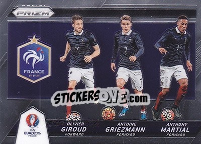 Sticker Olivier Giroud / Antoine Griezmann / Anthony Martial - UEFA Euro 2016 Prizm - Panini