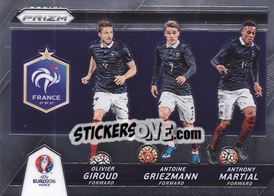 Sticker Olivier Giroud / Antoine Griezmann / Anthony Martial - UEFA Euro 2016 Prizm n. CCT-1 - Panini