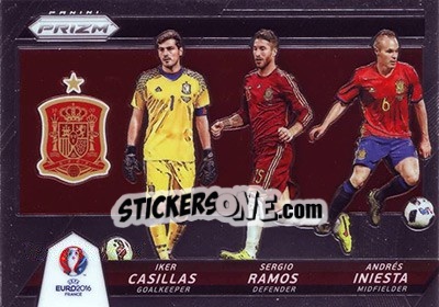 Sticker Andres Iniesta / Sergio Ramos / Iker Casillas - UEFA Euro 2016 Prizm n. CCT-4 - Panini