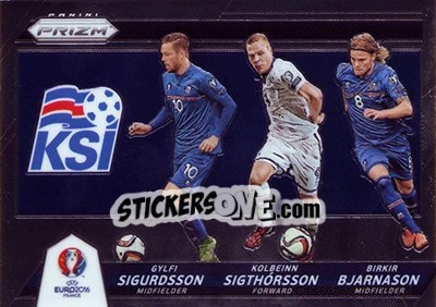 Figurina Gylfi Sigurdsson / Kolbeinn Sigthorsson / Birkir Bjarnason - UEFA Euro 2016 Prizm - Panini