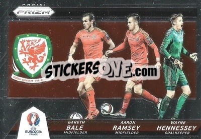 Figurina Aaron Ramsey / Gareth Bale / Wayne Hennessey - UEFA Euro 2016 Prizm - Panini