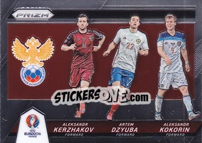 Sticker Aleksandr Kerzhakov / Artem Dzyuba / Aleksandr Kokorin - UEFA Euro 2016 Prizm n. CCT-17 - Panini