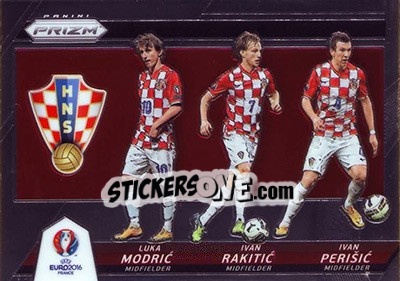 Figurina Luka Modric / Ivan Rakitic / Ivan Perisic - UEFA Euro 2016 Prizm - Panini