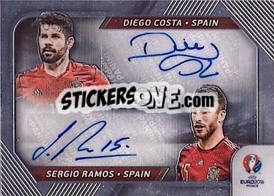 Sticker Diego Costa / Sergio Ramos - UEFA Euro 2016 Prizm - Panini