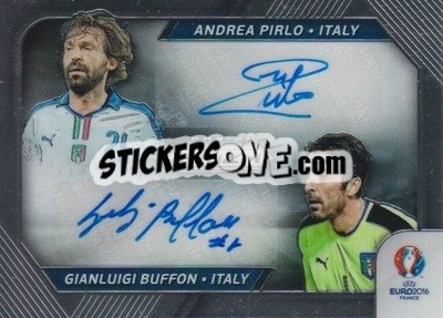 Sticker Andrea Pirlo / Gianluigi Buffon - UEFA Euro 2016 Prizm n. DS-20 - Panini