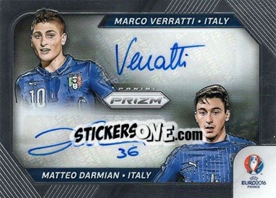Sticker Marco Verratti / Matteo Darmian - UEFA Euro 2016 Prizm - Panini