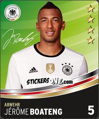 Sticker Jérôme Boateng - DFB-Sammelalbum 2016 n. 5 - Rewe