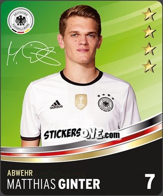 Sticker Matthias Ginter - DFB-Sammelalbum 2016 n. 7 - Rewe