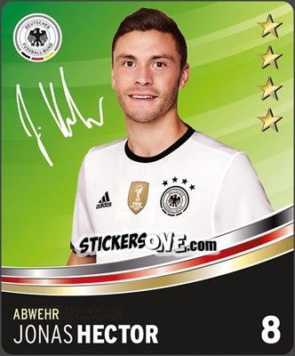 Sticker Jonas Hector - DFB-Sammelalbum 2016 n. 8 - Rewe