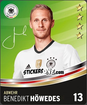 Sticker Benedikt Höwedes - DFB-Sammelalbum 2016 n. 13 - Rewe