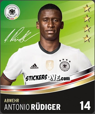 Sticker Antonio Rüdiger - DFB-Sammelalbum 2016 n. 14 - Rewe