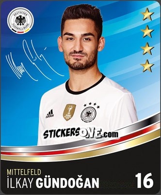 Sticker Ilkay Gundogan - DFB-Sammelalbum 2016 n. 16 - Rewe