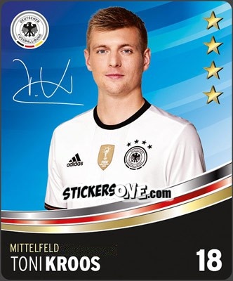 Sticker Toni Kroos - DFB-Sammelalbum 2016 n. 18 - Rewe