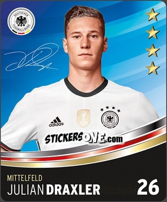 Sticker Julian Draxler - DFB-Sammelalbum 2016 n. 26 - Rewe