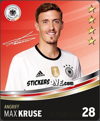 Sticker Max Kruse - DFB-Sammelalbum 2016 n. 28 - Rewe