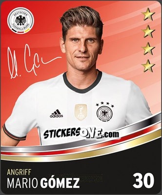 Sticker Mario Gomez - DFB-Sammelalbum 2016 n. 30 - Rewe