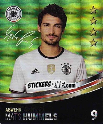 Sticker Mats Hummels - DFB-Sammelalbum 2016 n. 9g - Rewe