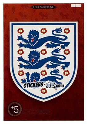 Sticker England Crest - England 2016. Adrenalyn XL n. 1 - Panini