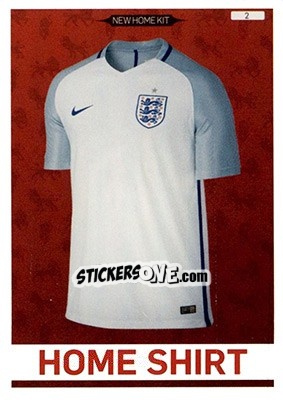 Sticker Home Shirt - England 2016. Adrenalyn XL n. 2 - Panini