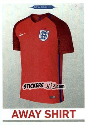 Sticker Away Shirt - England 2016. Adrenalyn XL n. 3 - Panini