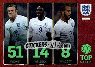 Sticker Top Scorers: Wayne Rooney / Danny Welbeck / Theo Walcott
