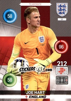 Sticker Joe Hart - England 2016. Adrenalyn XL n. 10 - Panini