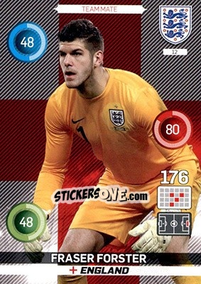 Cromo Fraser Forster - England 2016. Adrenalyn XL n. 12 - Panini