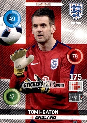 Sticker Tom Heaton - England 2016. Adrenalyn XL n. 13 - Panini