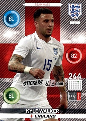 Sticker Kyle Walker - England 2016. Adrenalyn XL n. 14 - Panini