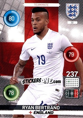 Sticker Ryan Bertrand - England 2016. Adrenalyn XL n. 22 - Panini