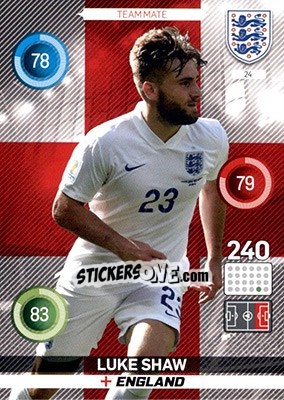 Sticker Luke Shaw - England 2016. Adrenalyn XL n. 24 - Panini
