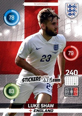 Figurina Luke Shaw - England 2016. Adrenalyn XL - Panini