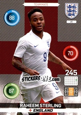 Sticker Raheem Sterling - England 2016. Adrenalyn XL n. 29 - Panini