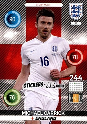 Sticker Michael Carrick - England 2016. Adrenalyn XL n. 32 - Panini